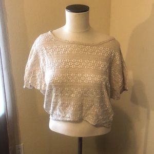 Kirra Beige Floral Striped crop top Size XS